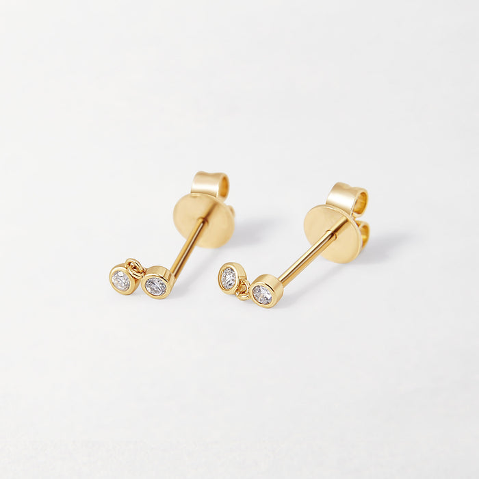 Dainty Drop Diamond Earring - Yellow Gold