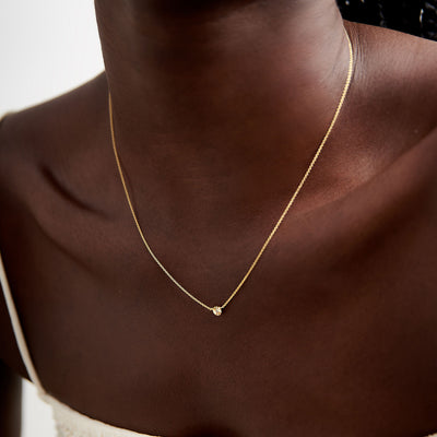 Sun Ray Diamond Necklace - Yellow Gold