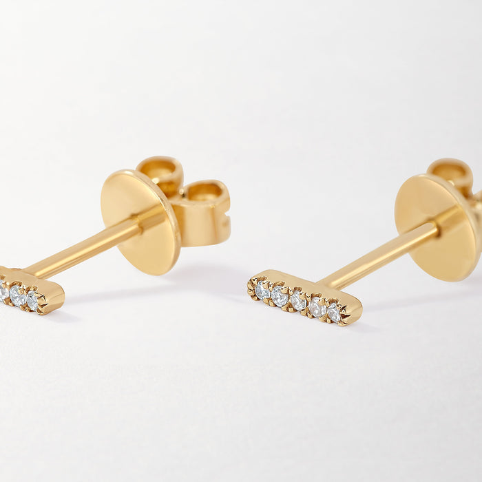Bar Diamond Earring - Yellow Gold
