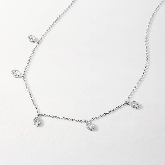 Victoria Coin Drop Choker Necklace - Silver