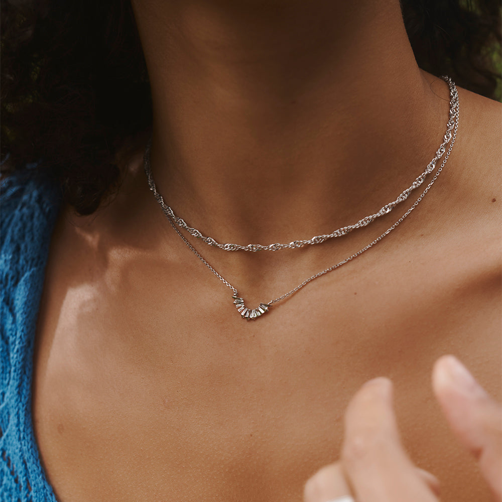 Twisted silver chain necklace on sale