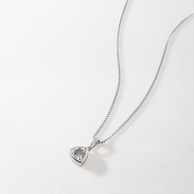 White Topaz April Birthstone Necklace - Silver