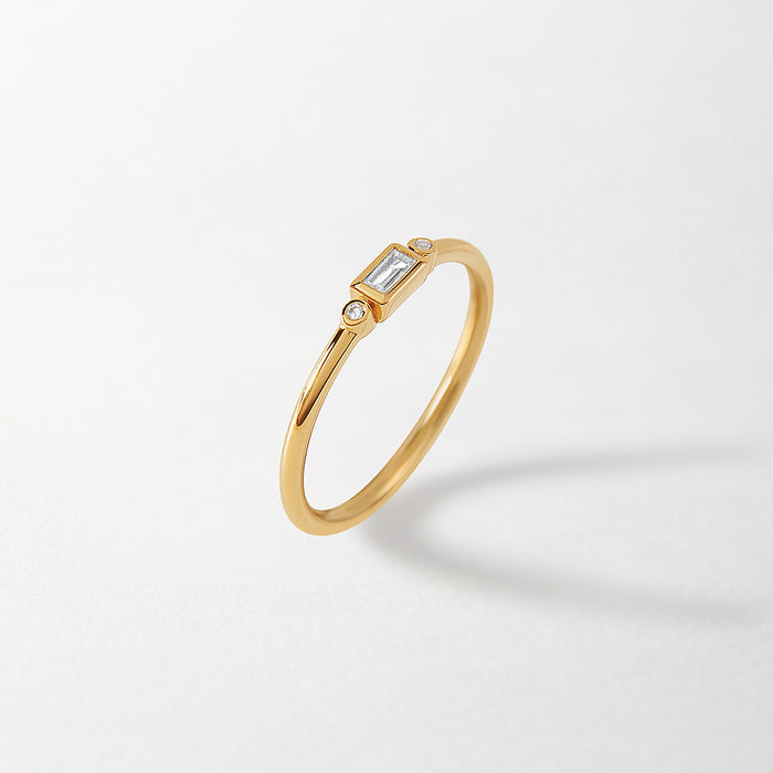Baguette Diamond Ring - Yellow Gold