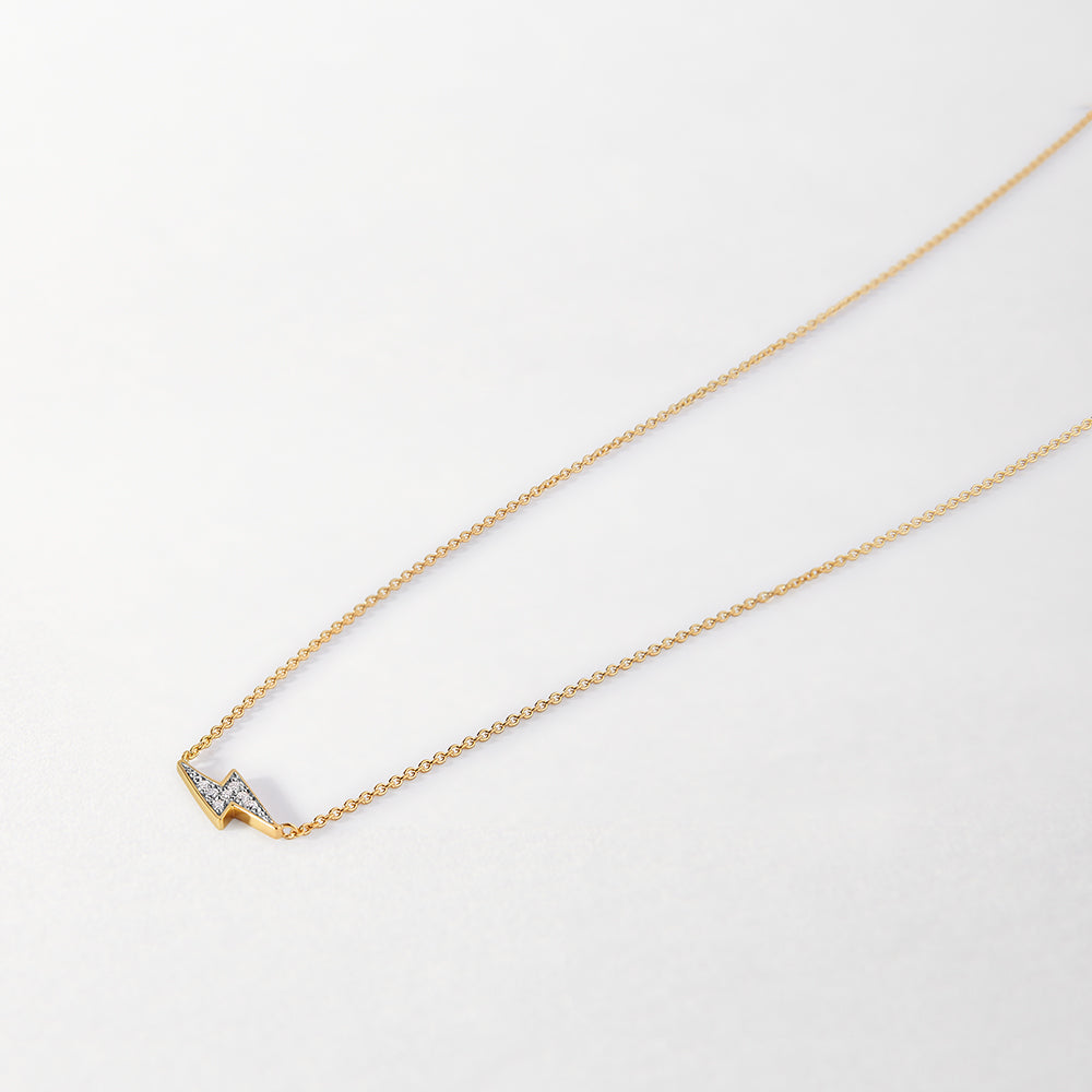 Bolt Diamond Necklace - Yellow Gold