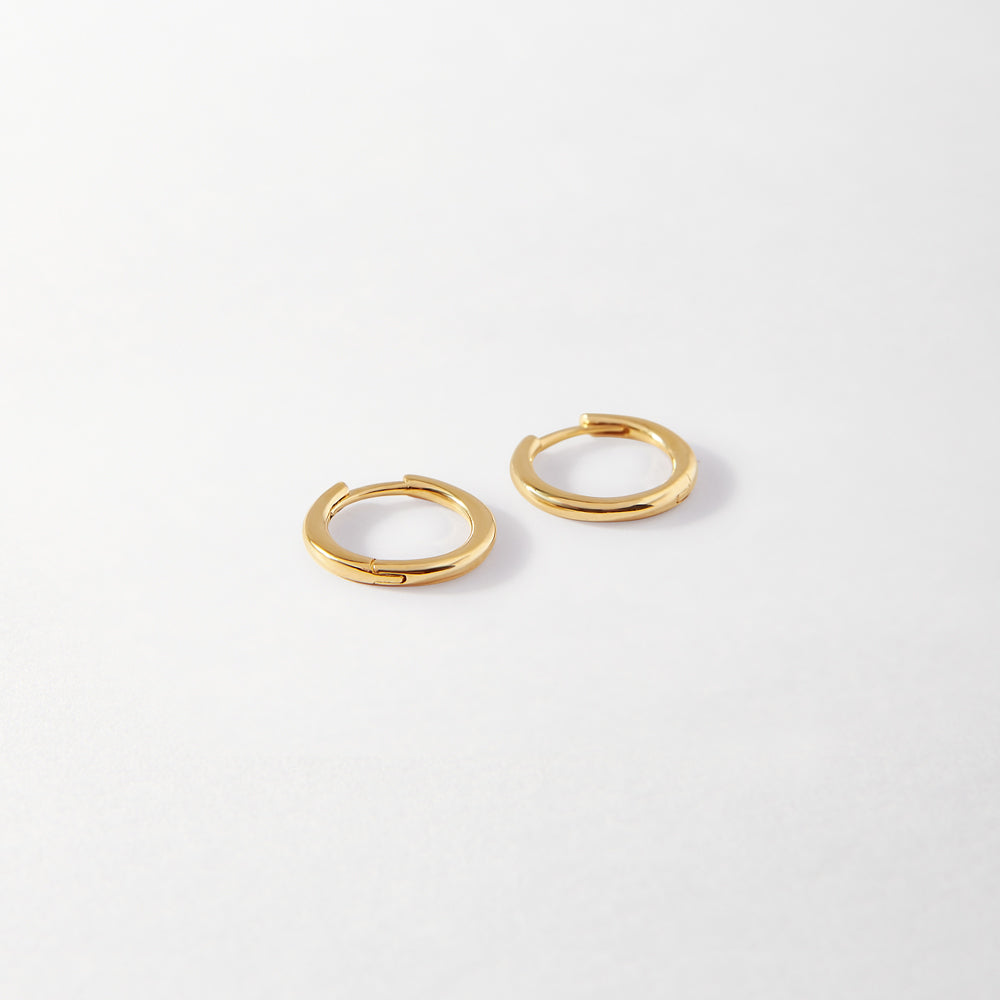 Classic Gold Huggie Earrings - 14k Solid Gold – EDGE of EMBER