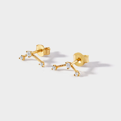 Constellation Diamond Stud Earrings - Yellow Gold