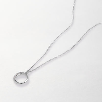 Crescent Diamond necklace - White Gold