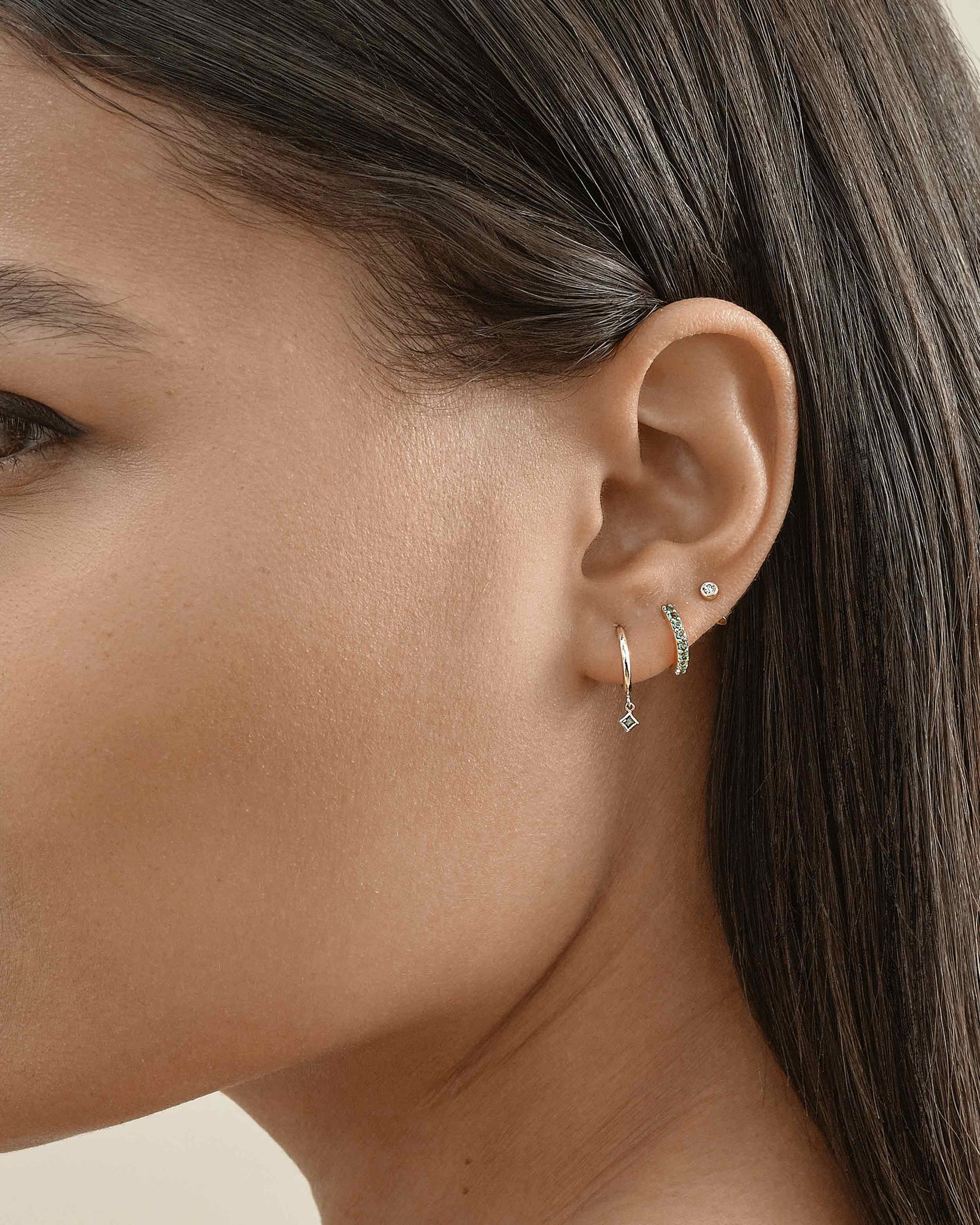 LUXURY COLLECTION EMERALD EYE EARRINGS main image 1