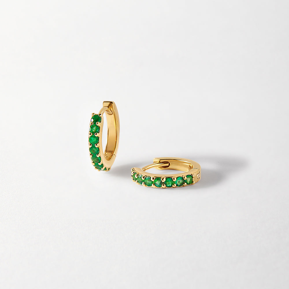 Emerald Pavé Huggie Earrings – EDGE of EMBER