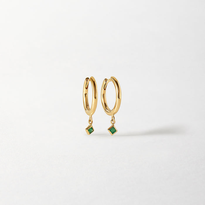 Emerald Gold Delicate Huggies | 14k Gold Sustainable Jewellery – EDGE ...