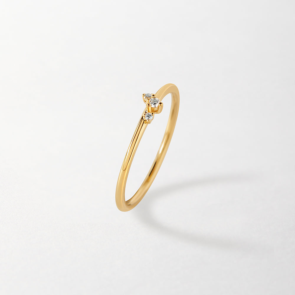 Floating Diamond Ring - Yellow Gold