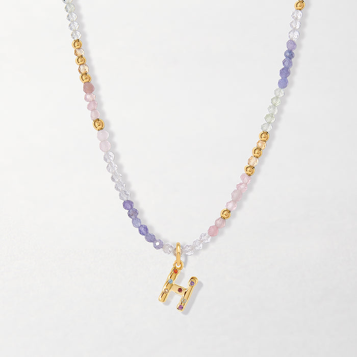 Wisteria Gemstone Initial Necklace