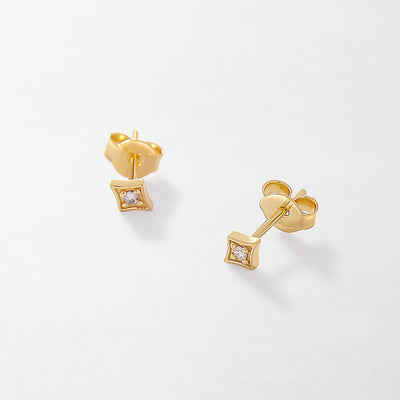 Kite Diamond Stud Earrings - Yellow Gold