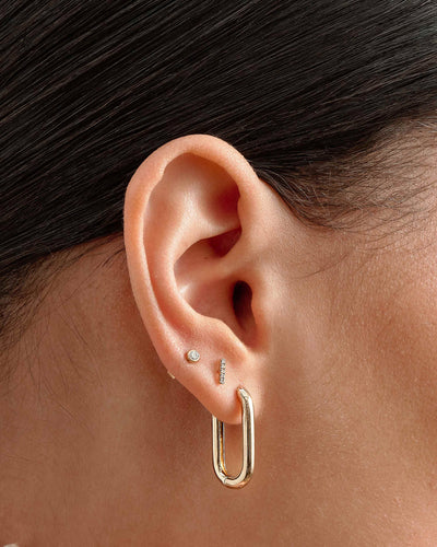 Link Hoop Earrings - Gold