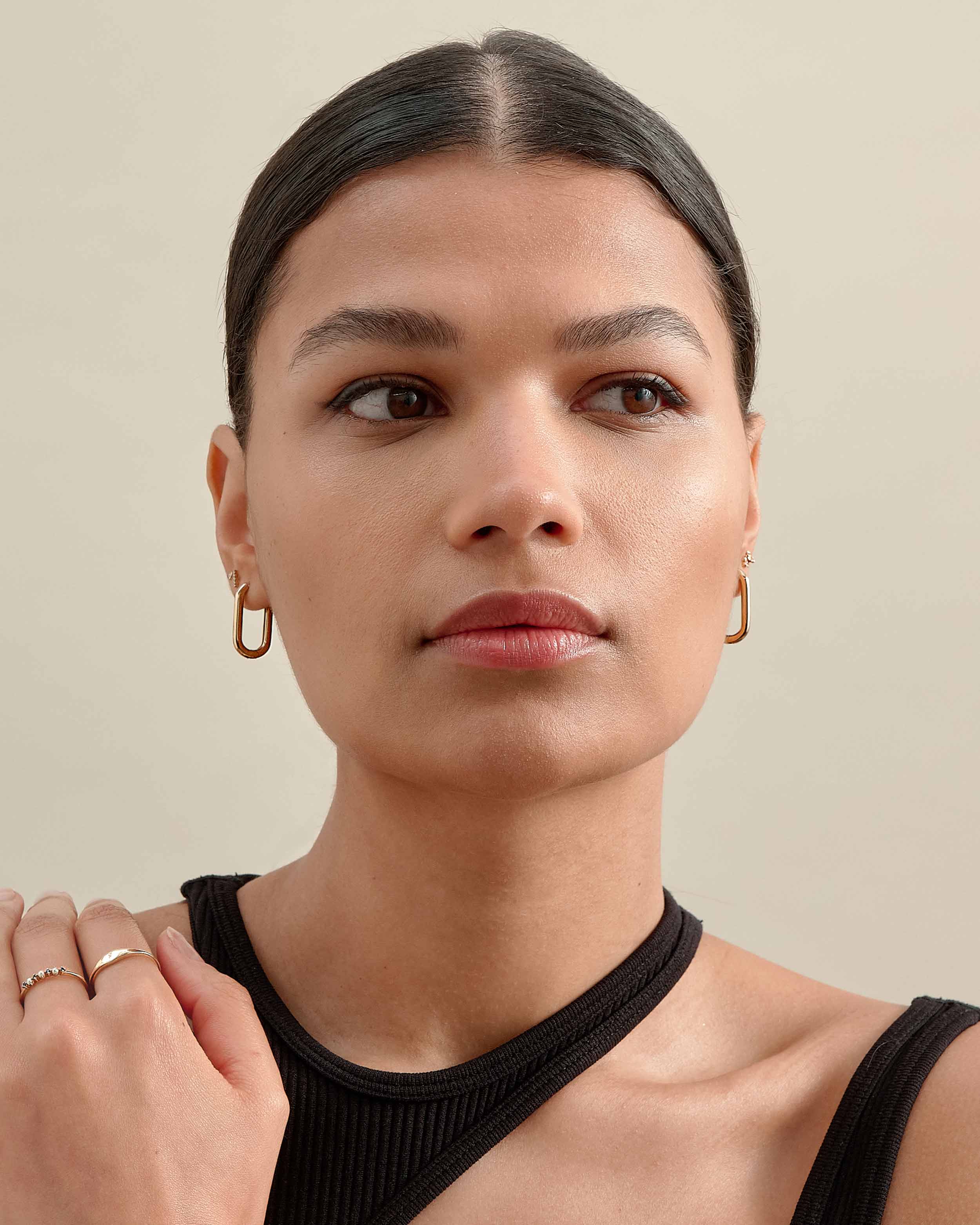 Signature Honeycomb Gold Link Hoop Earrings | Olivia Burton London