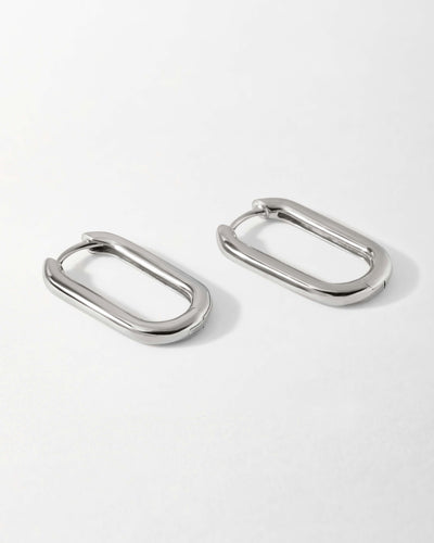 Link Hoop Earrings - Silver