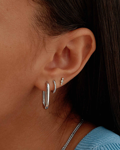Link Hoop Earrings - Silver