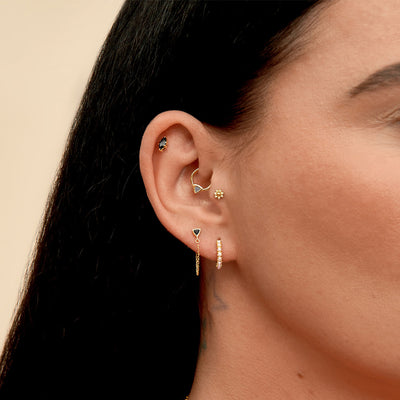 Trillion Labradorite Clicker Earring
