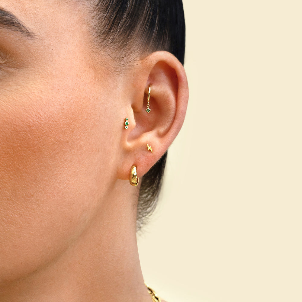 Triple hot sale piercing earrings