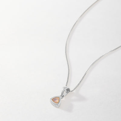 Opal October Birthstone Necklace - Silver