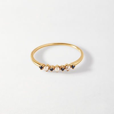 Pearl Black Sapphire Ring