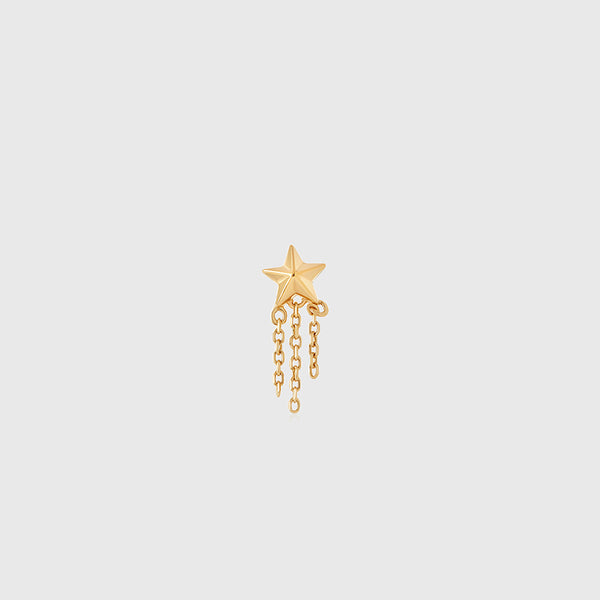 ☆ENGBROX☆ shooting star earring EBEA24034 Signature Shooting Star Onyx & Gold Plated Hoop Earrings