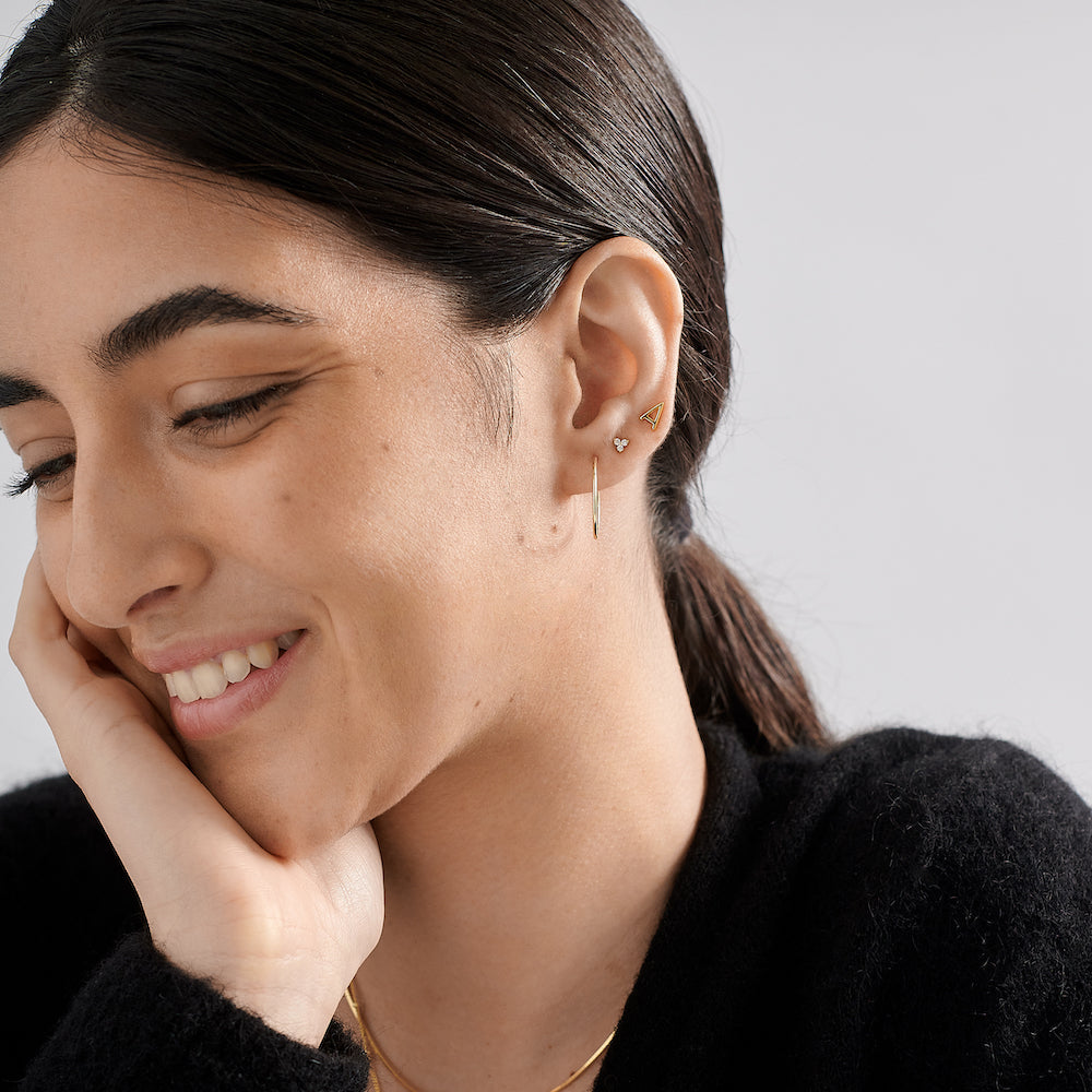 Solid Gold Initial Stud Earring