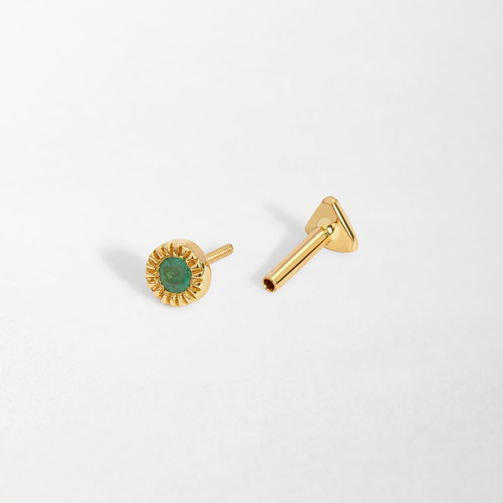 Sun Ray Emerald Piercing Earring – EDGE of EMBER