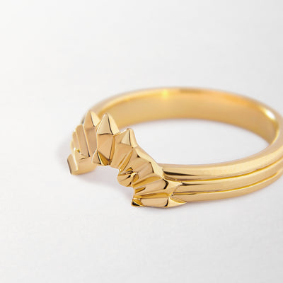 Spike 3 Finger Ring Gold