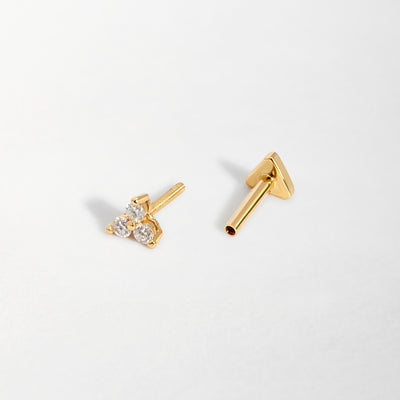 Trillion Diamond Piercing Earring