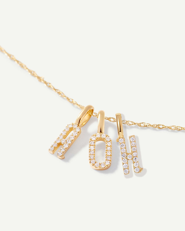 Diamond Triple Initial Necklace — EF Collection®