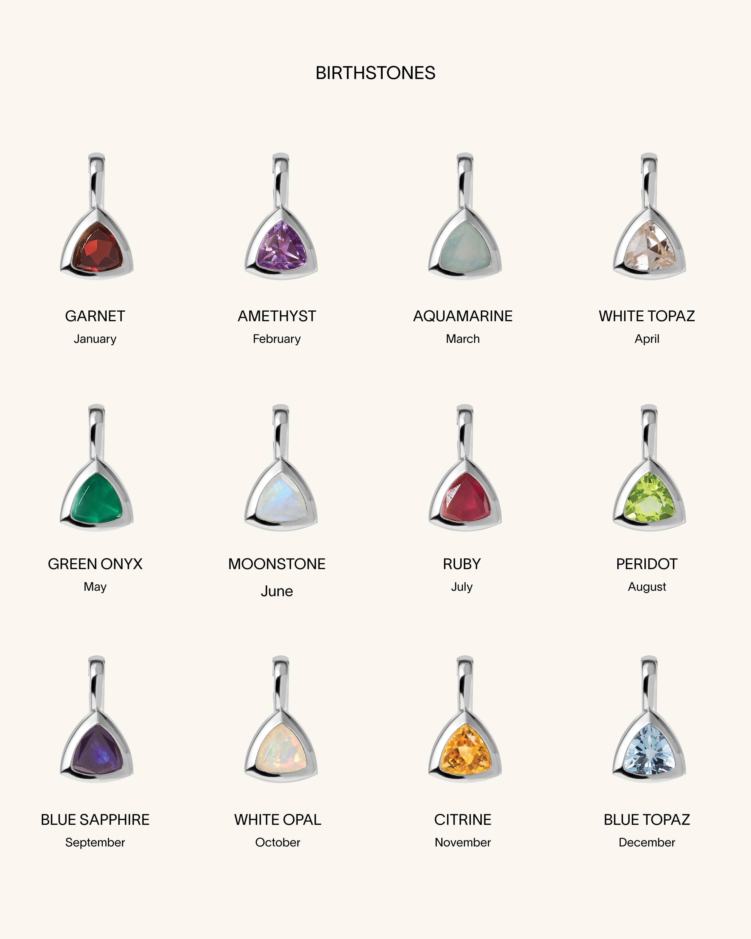 Birthstone Necklace | Rhodium Plated Recycled Silver – EDGE