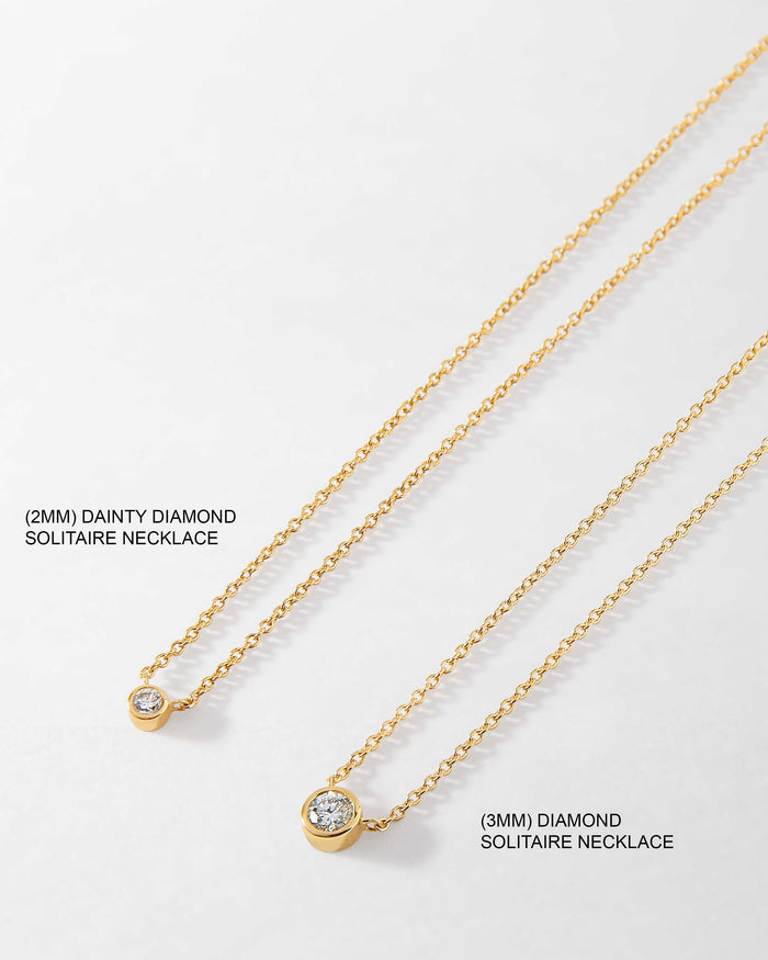 Solitaire Diamond Necklace - Yellow Gold