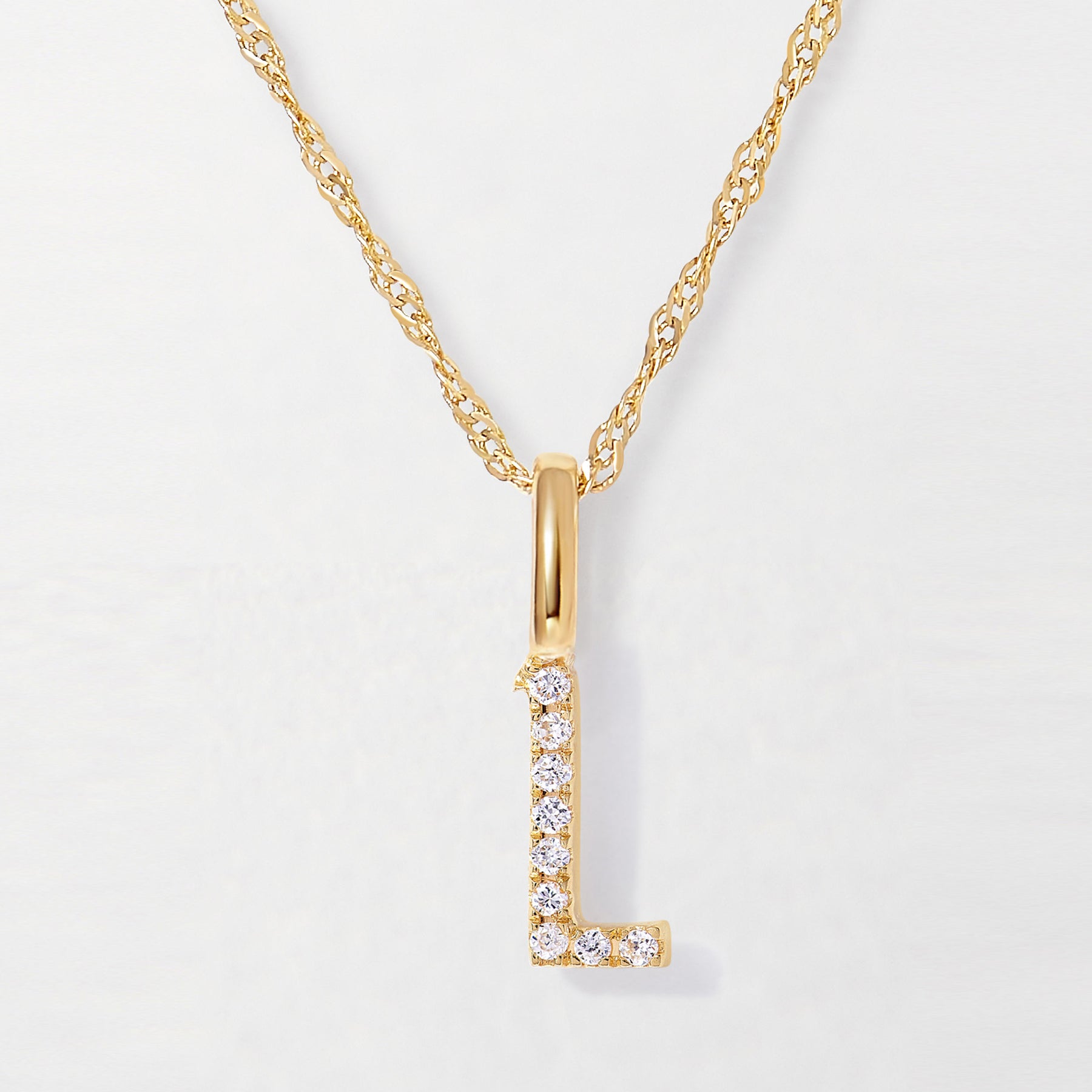 Yellow gold diamond hot sale initial necklace