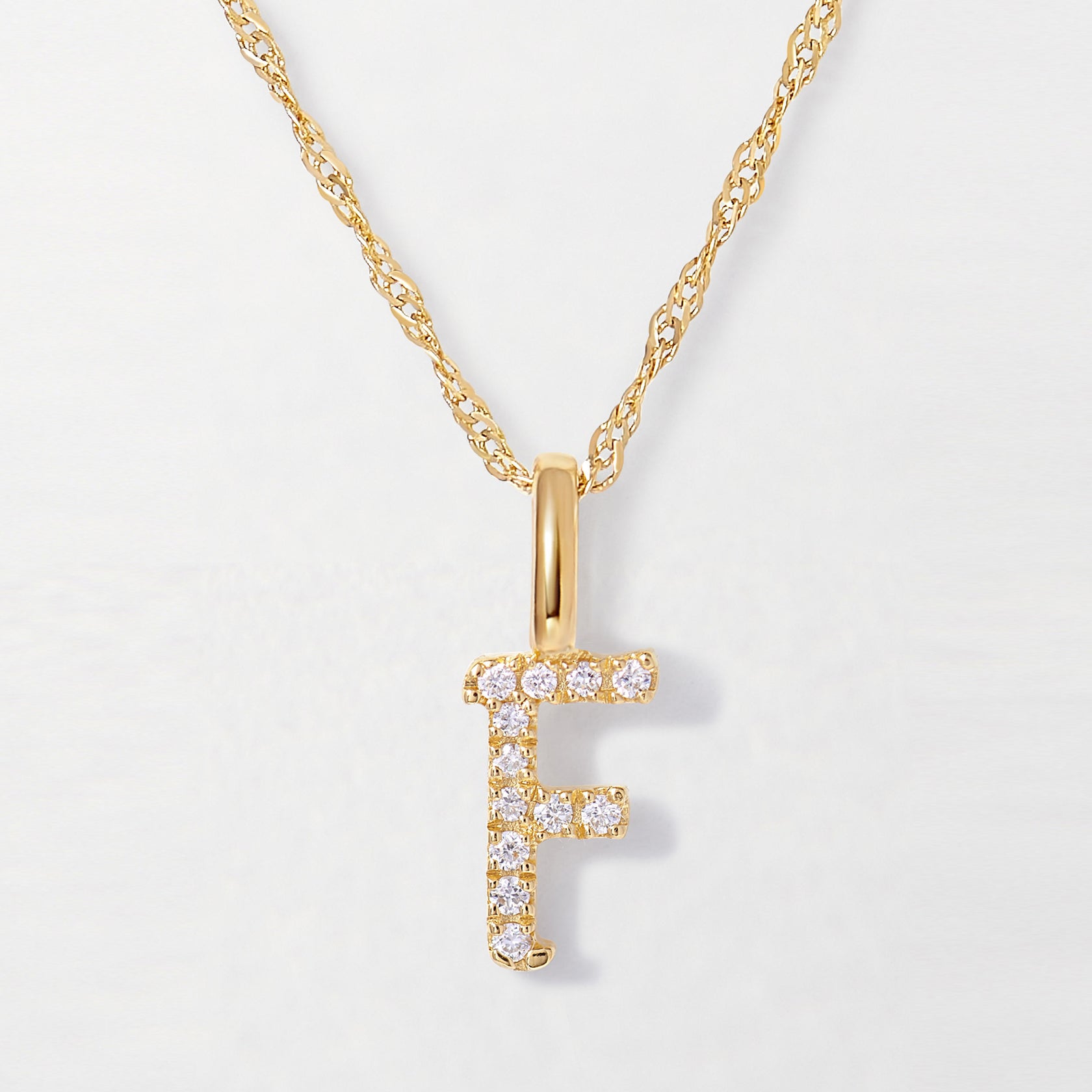 Diamond Initials Necklace F