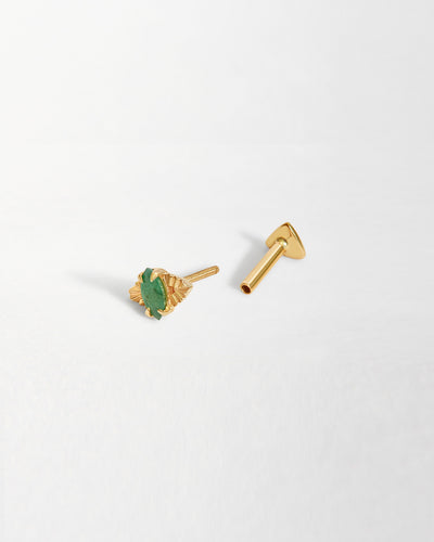 Evil Eye Emerald Piercing Earring