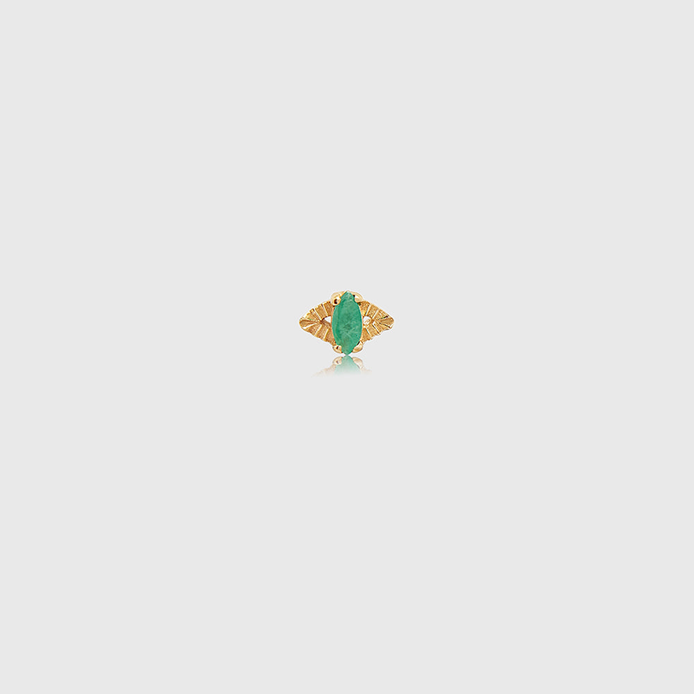 Evil Eye Emerald Piercing Earring