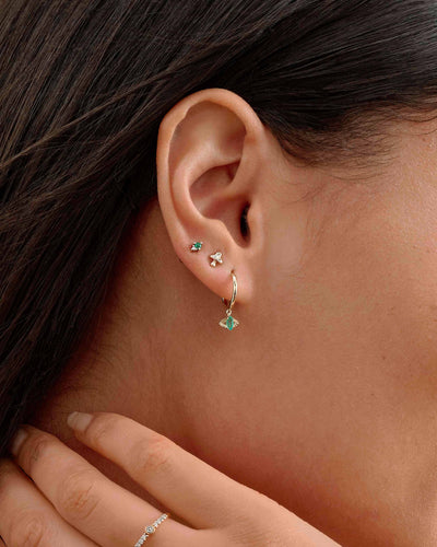 Evil Eye Emerald Huggie Earring