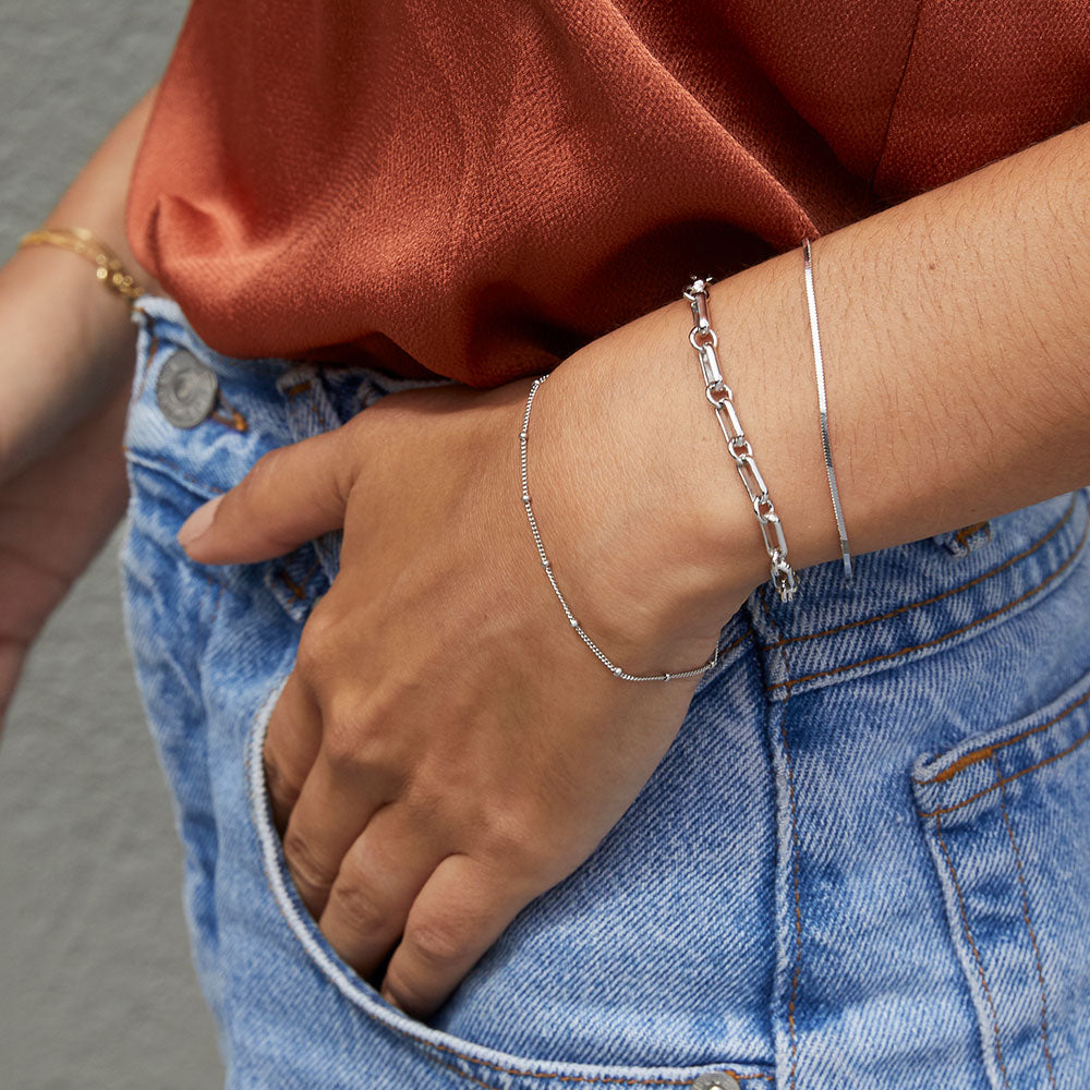 Snake Chain Bracelet (Silver)