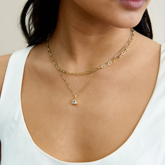 April Birthstone Necklace - Gold