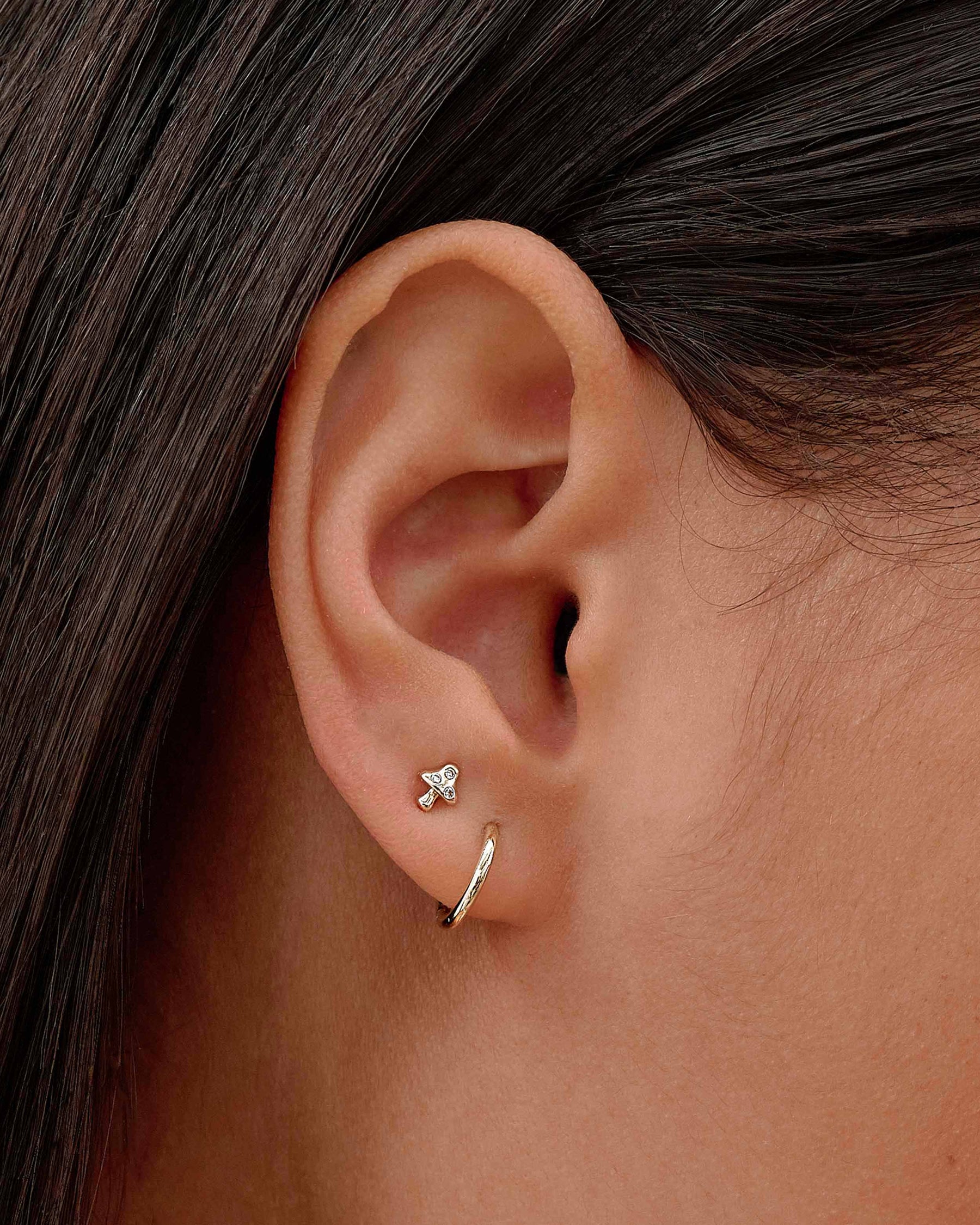 Second Hole Teeny Star Earring | Gold ear jacket, Diamond earrings studs,  Tiny stud earrings