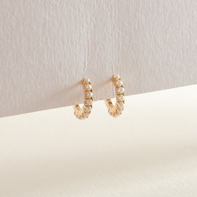 Pearl Huggie Earrings