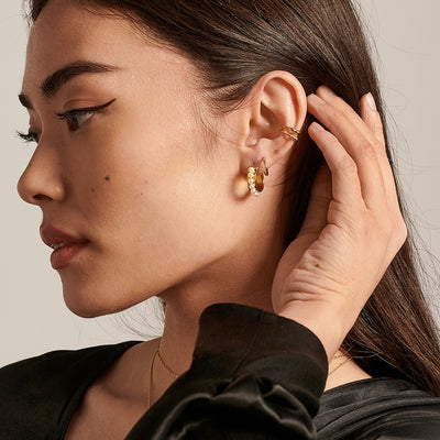 Radiant Pearl Hoop Earrings