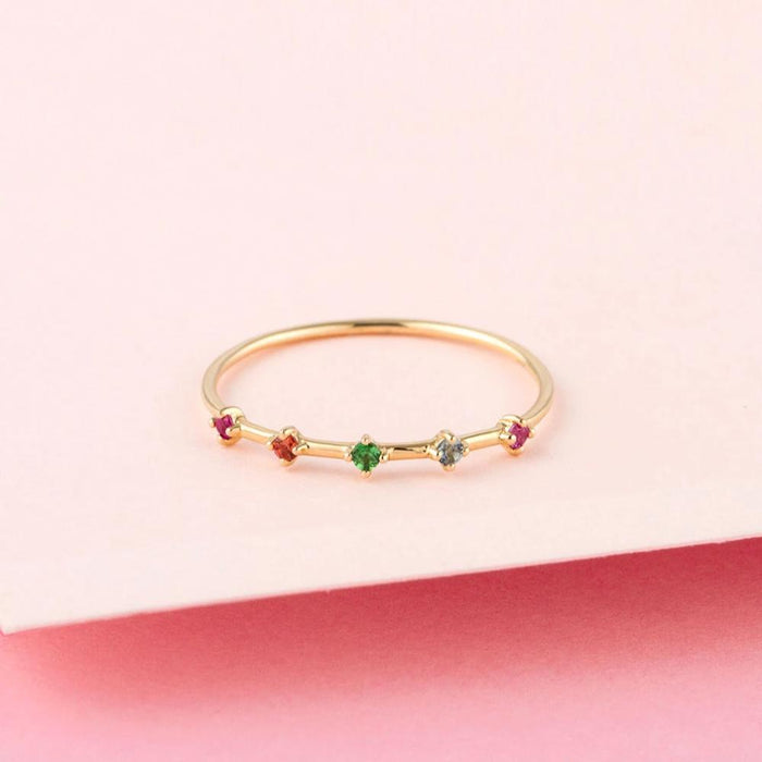 Rainbow Gemstone Ring - Edge of Ember Jewellery