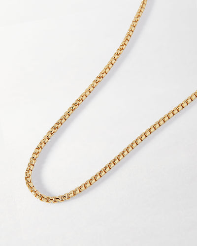 Rounded Box Chain Necklace - Gold