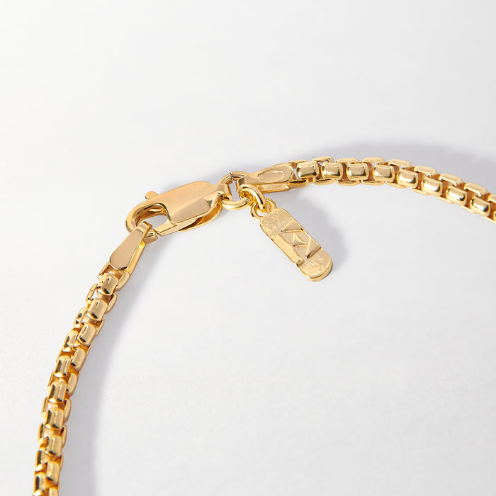 Rounded Box Chain Bracelet - Gold – EDGE of EMBER