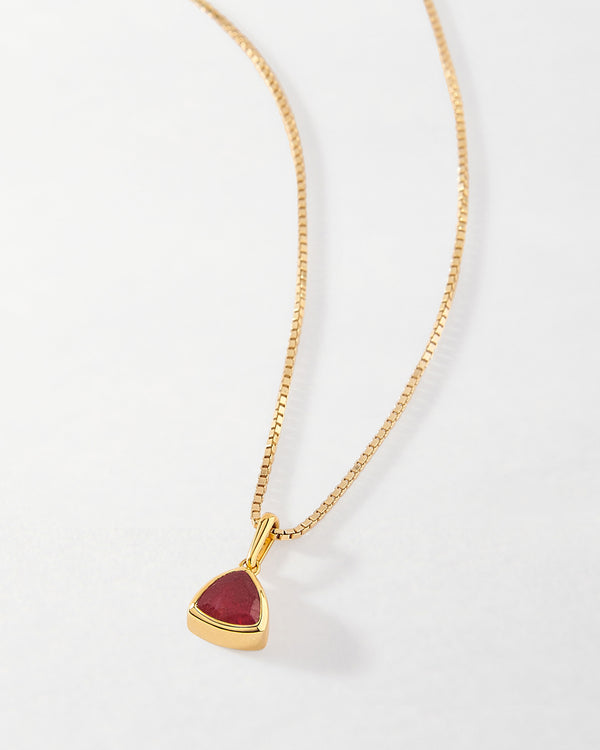 The Miles 4.90 ct Organic Oval Ruby Diamond Flare Necklace - Sarah O.