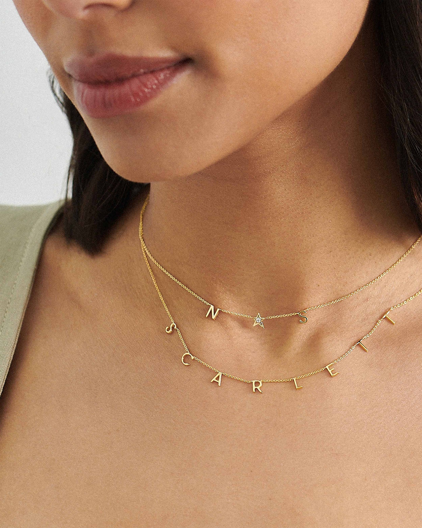 Say My Name Necklace - Customised 14k Gold Initial Letter Fine Jewellery – EDGE of EMBER