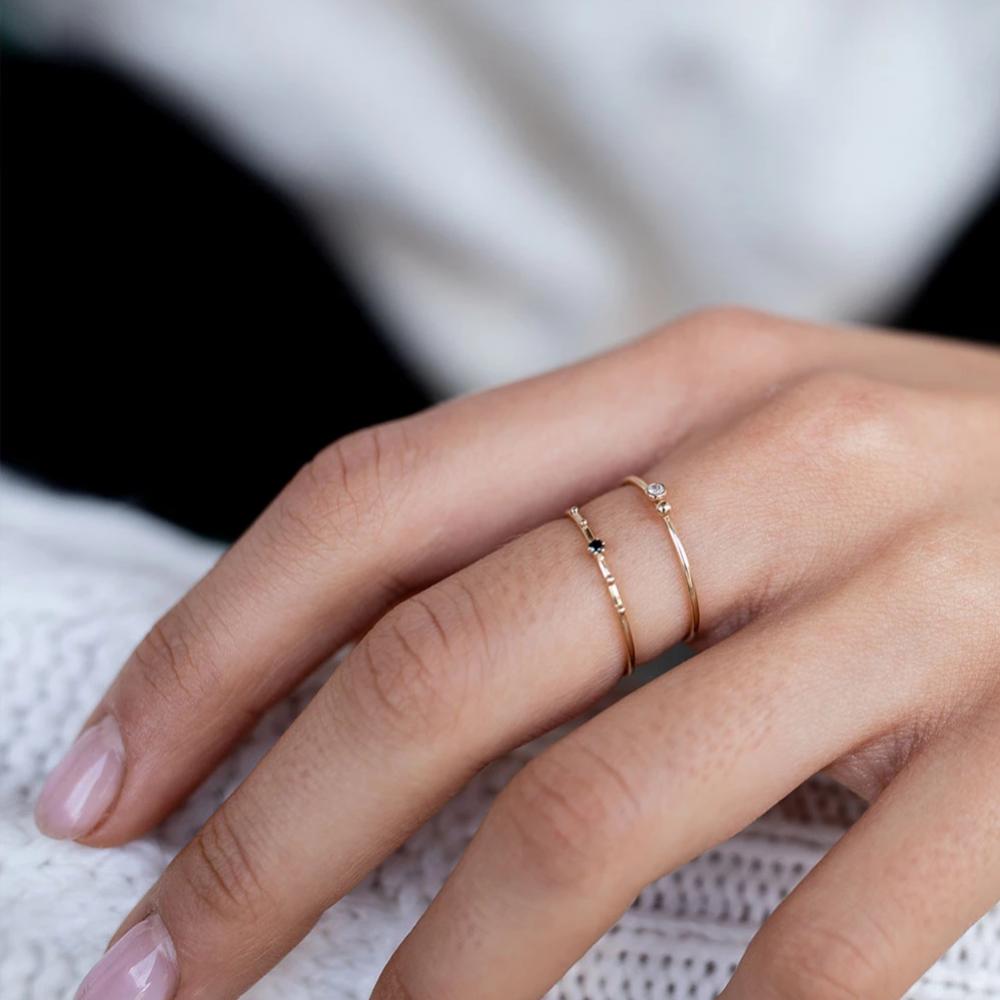 Sapphire Dot Ring - Edge of Ember Jewellery