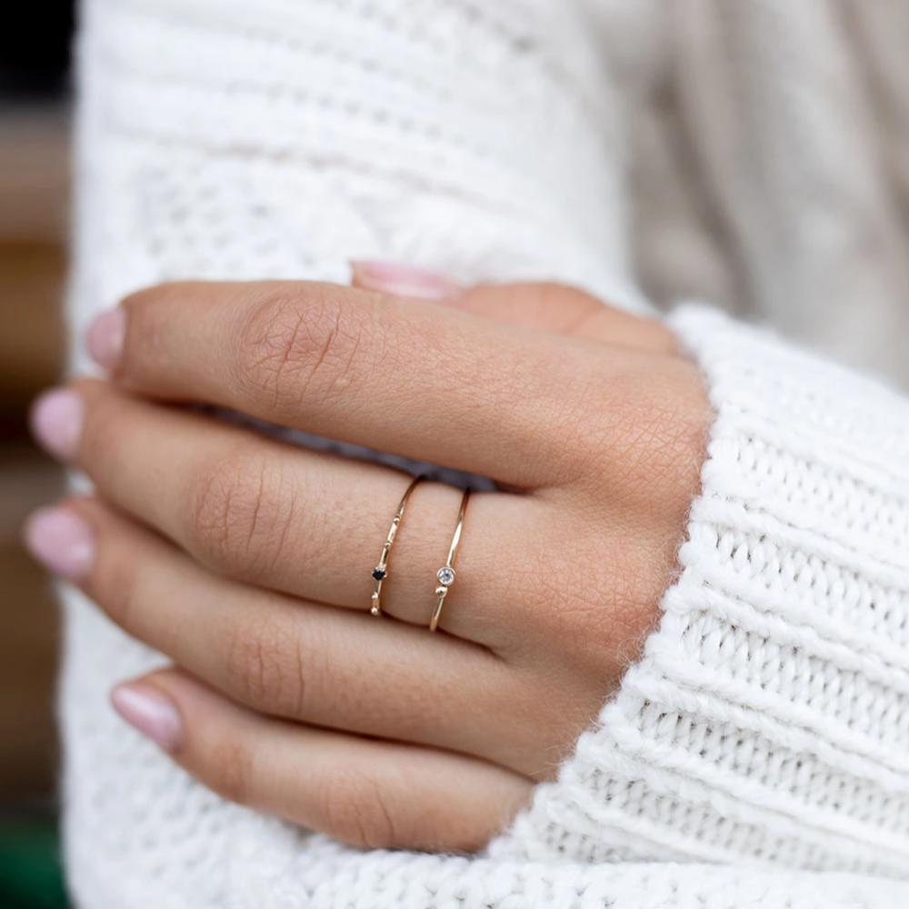 Sapphire Dot Ring - Edge of Ember Jewellery